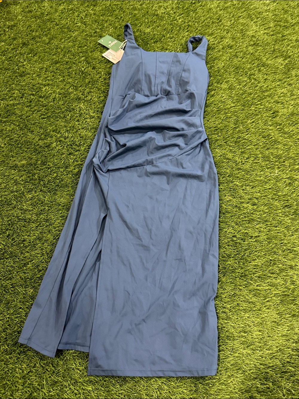 SoftlyZero™ Airy Square Neck Corset Ruched Bodycon Midi Cool Touch Dress